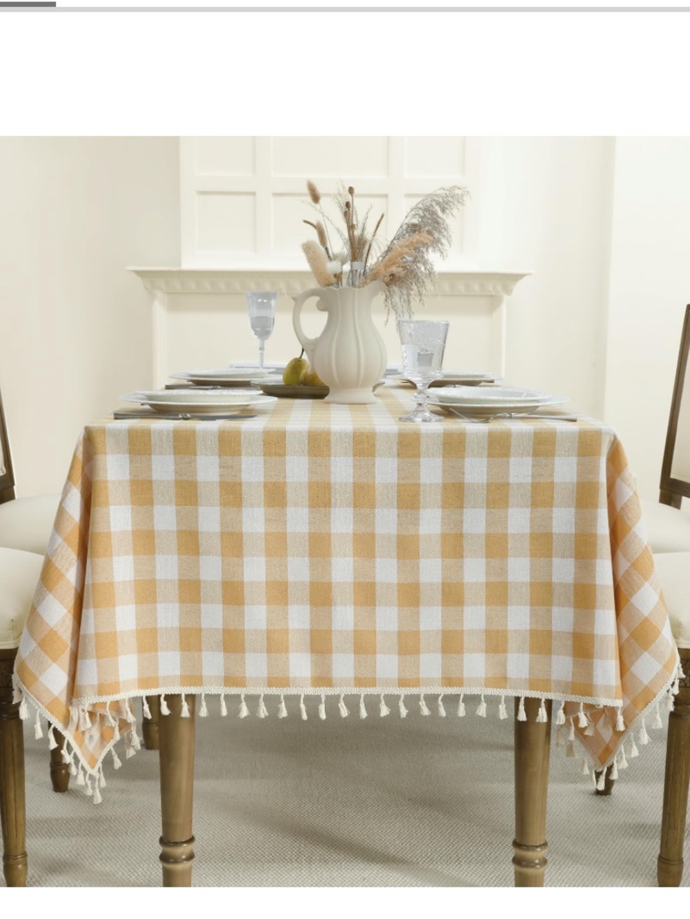 Rustic Farmhouse Buffalo Checkered Tablecloth RECTANGULAR - GOLD